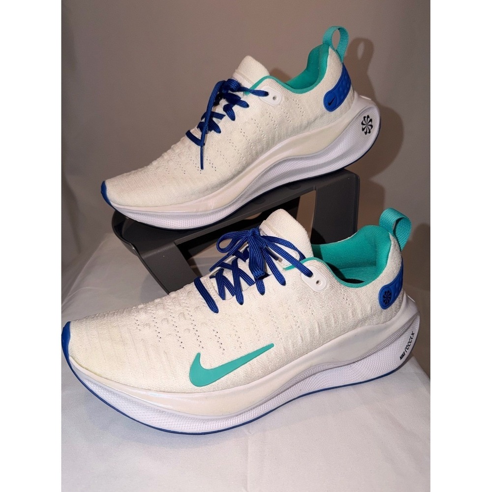 Nike ReactX Infinity Run 4 Mens 9.5 White Teal Blue Excellent Rare Running Shoes